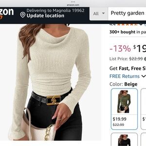 Elegant Cowl Neck Ribbed Sweater in Cream